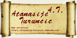 Atanasije Turunčić vizit kartica
